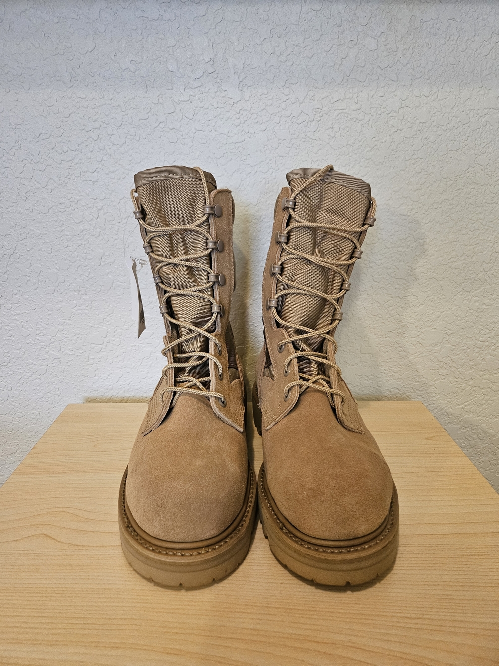 Women's Tan Lace-Up Suede Combat Boots